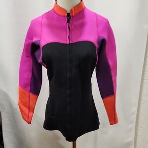Surfer Pink And Black Wet Suit Swim Top